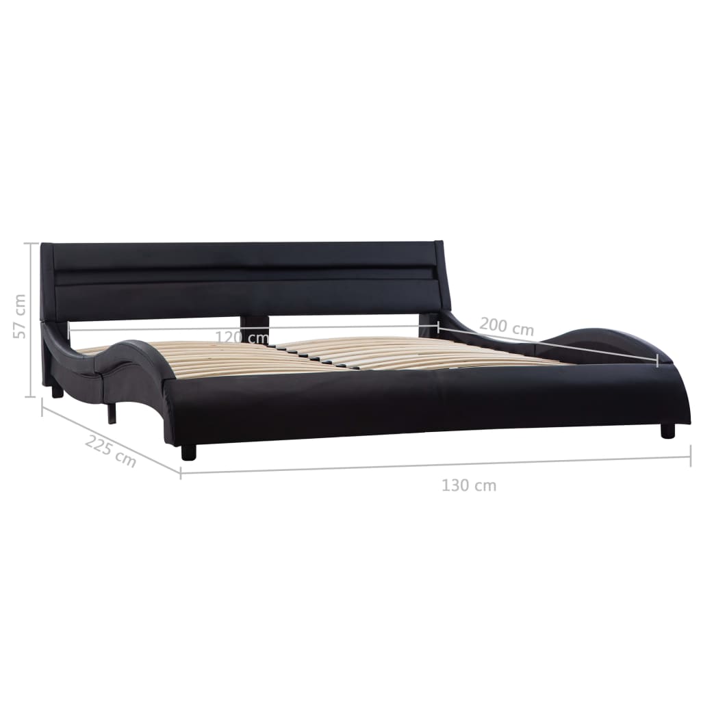 Bedframe met LED kunstleer wit 90x200 cm