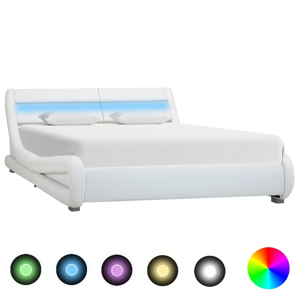 Bedframe met LED kunstleer 180x200 cm