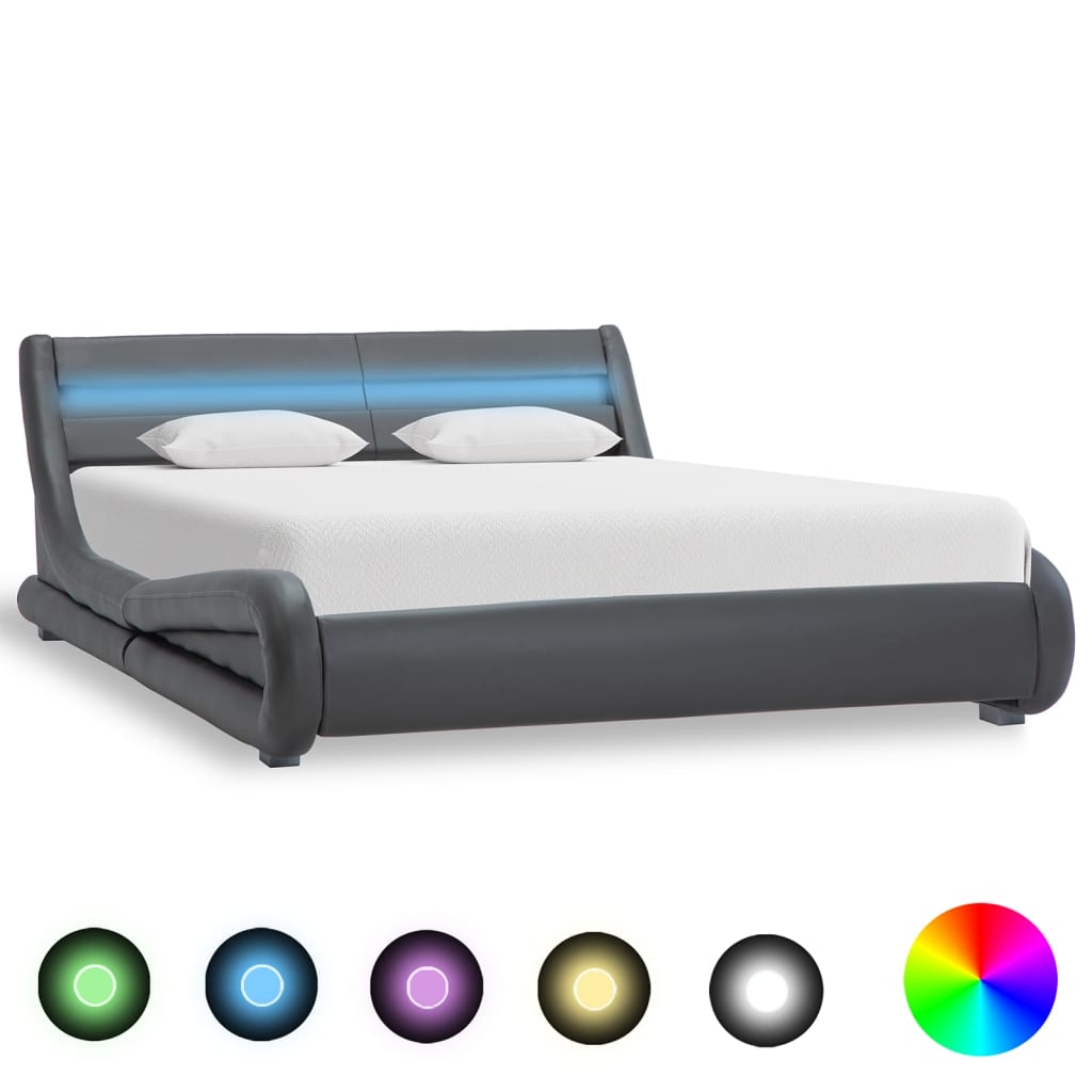 Bedframe met LED kunstleer 100x200 cm