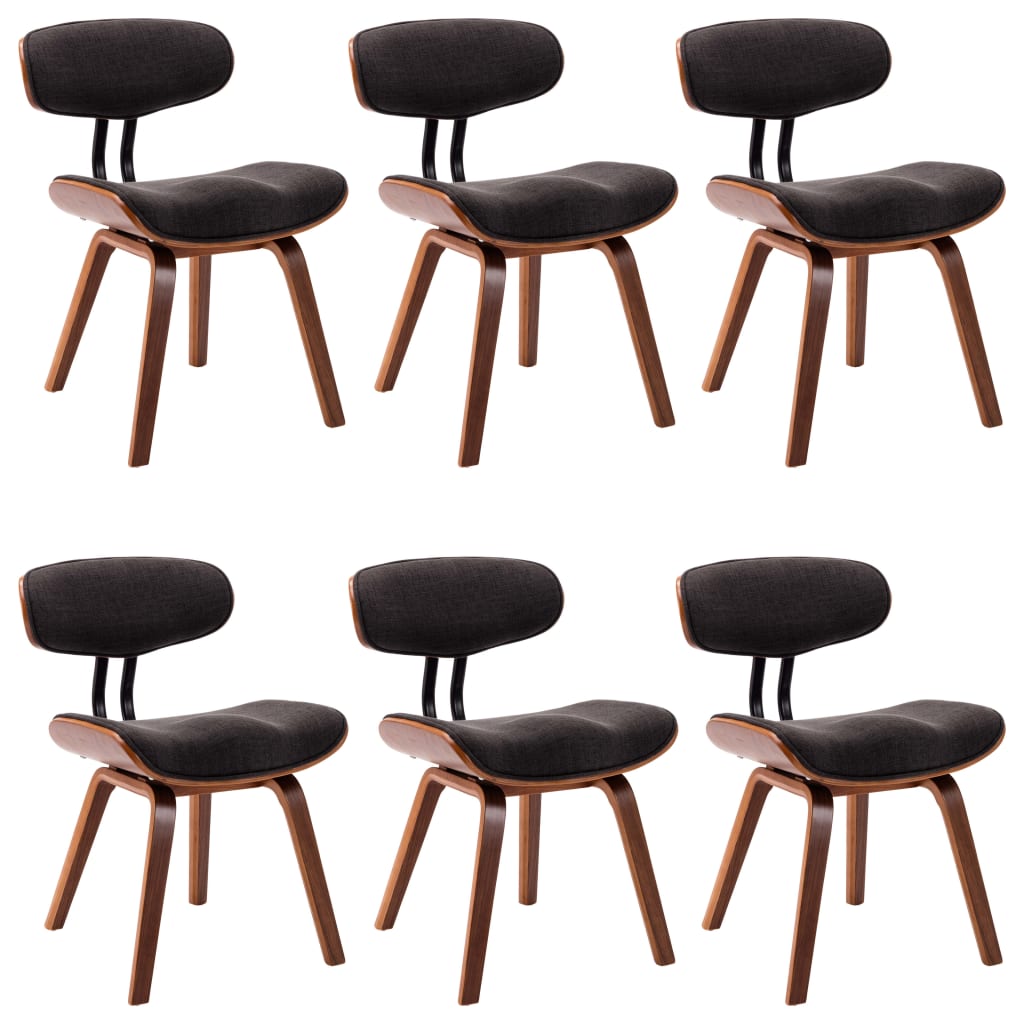 Chaises de salle à manger 6 pcs bois courbé simili cuir