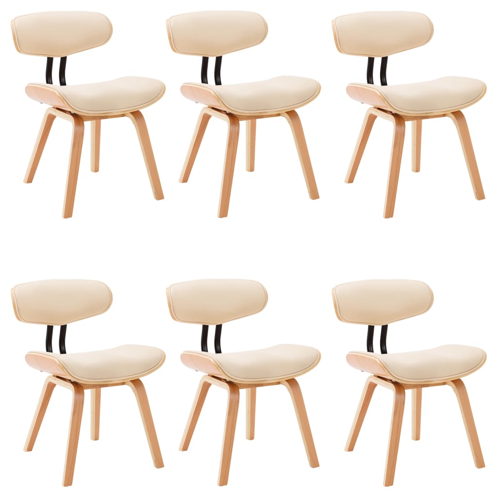 Chaises de salle à manger 6 pcs bois courbé simili cuir