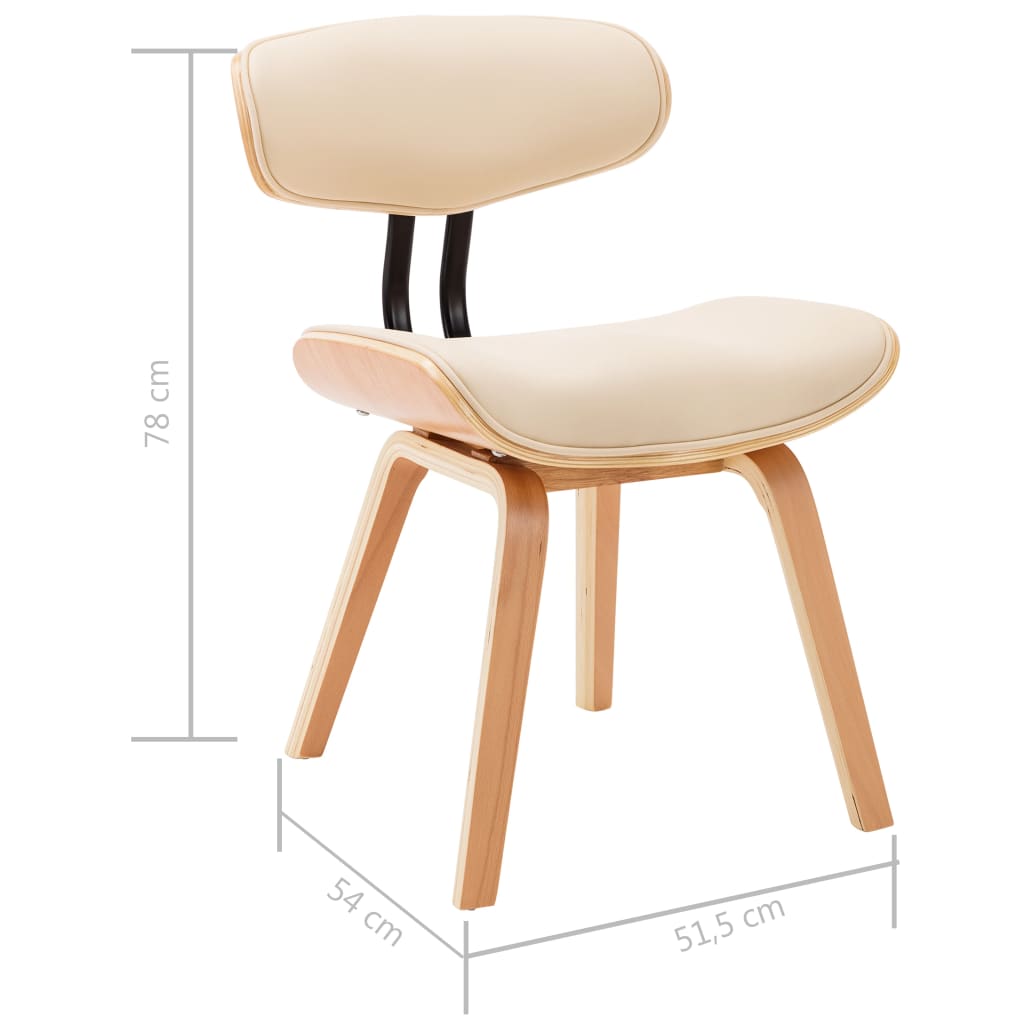 Eetkamerstoelen 6 st gebogen hout kunstleer