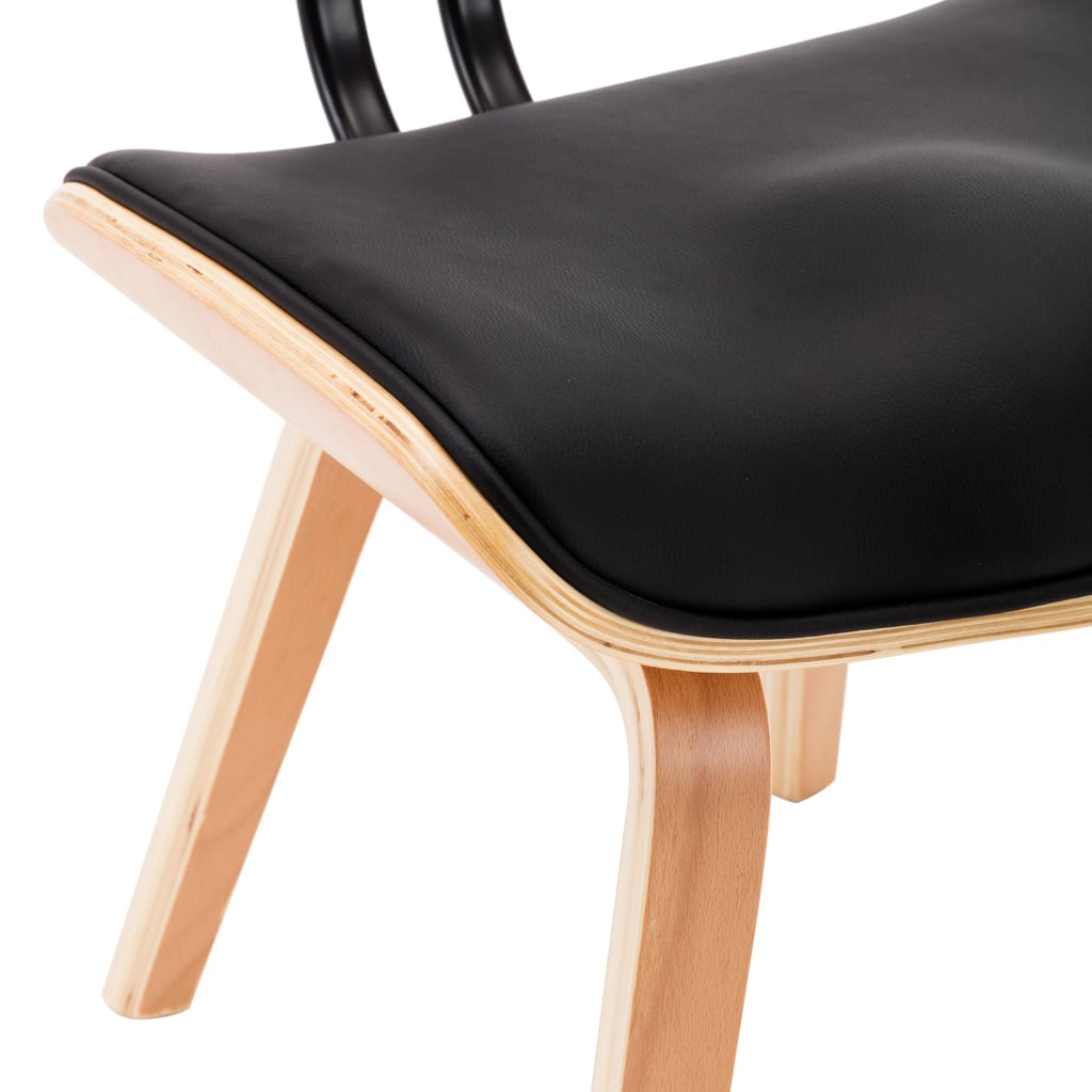 Eetkamerstoelen 6 st gebogen hout kunstleer