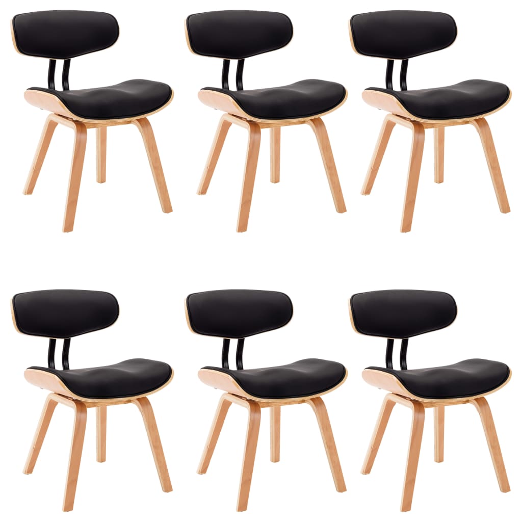 Chaises de salle à manger 6 pcs bois courbé simili cuir