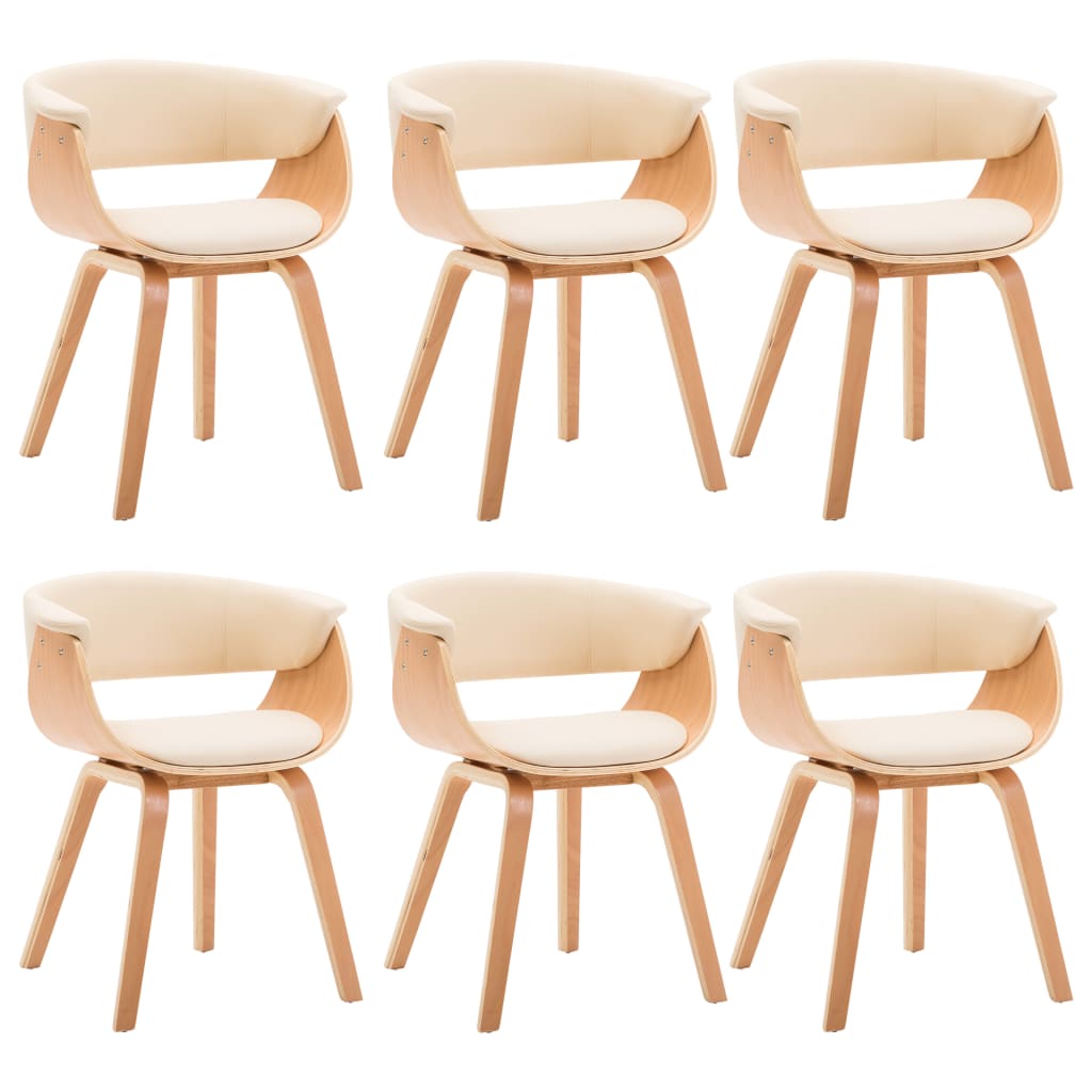 Chaises de salle à manger 6 pcs bois courbé simili cuir