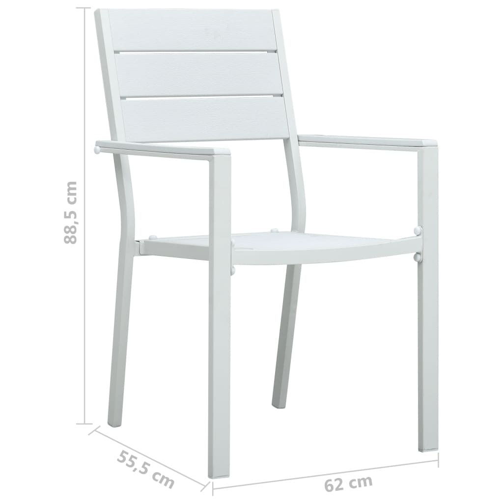 Chaises de jardin 2 pcs en PEHD aspect bois