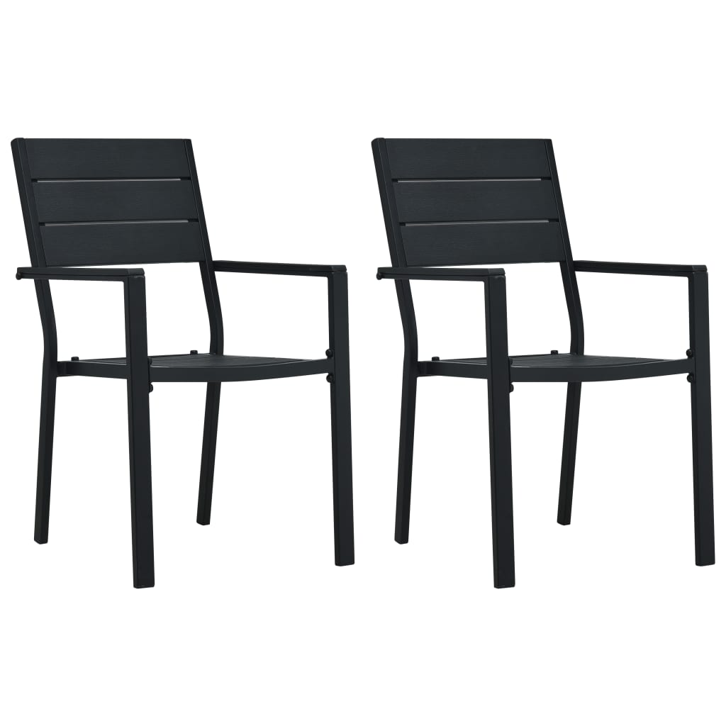 Chaises de jardin 2 pcs en PEHD aspect bois