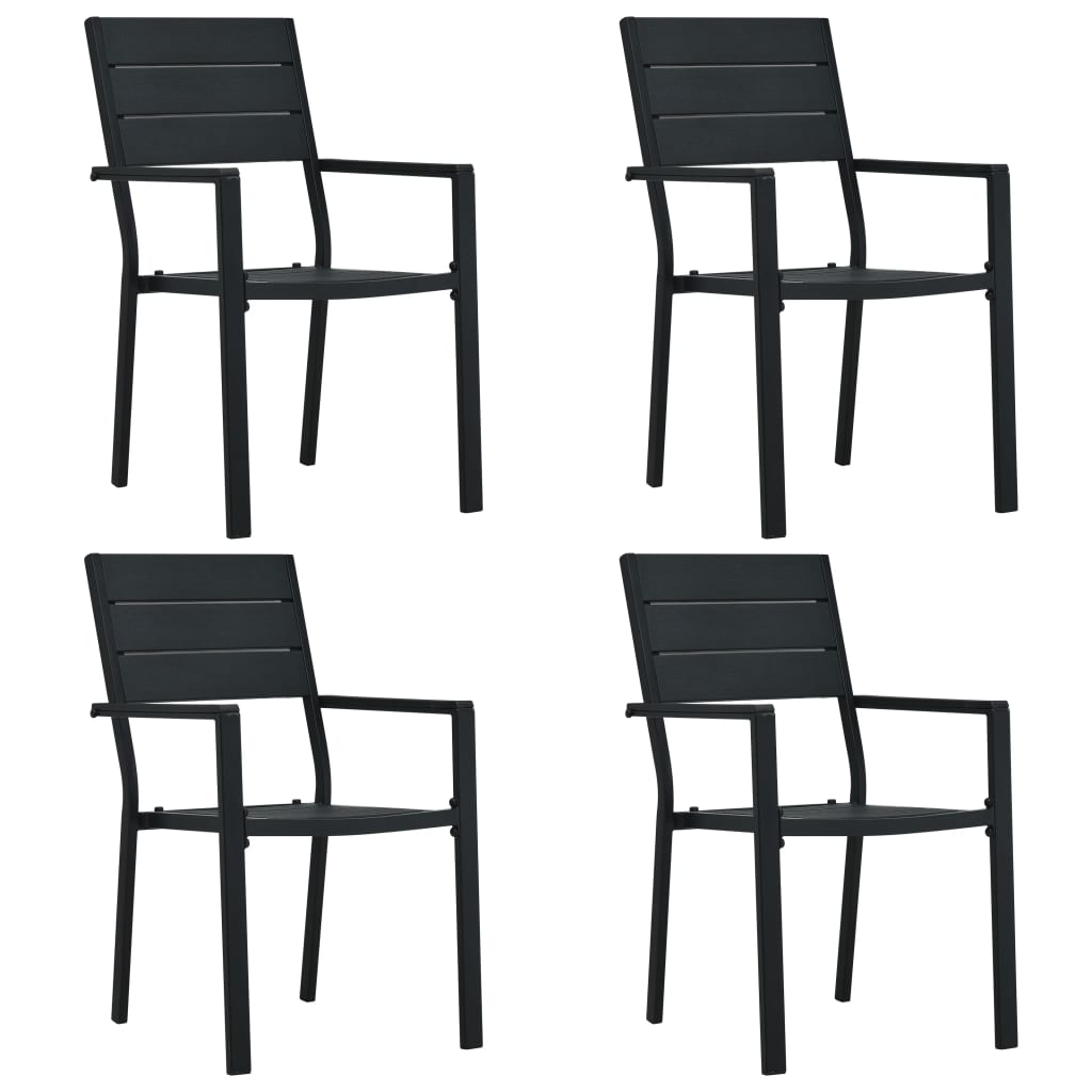 Chaises de jardin 2 pcs en PEHD aspect bois