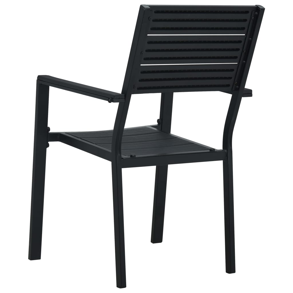 Chaises de jardin 2 pcs en PEHD aspect bois