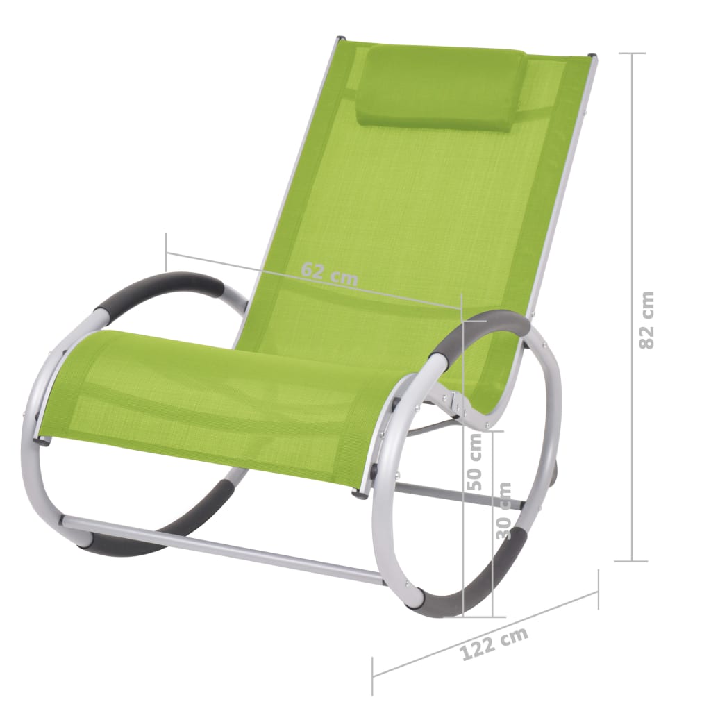 Fauteuil à bascule de jardin en textilène