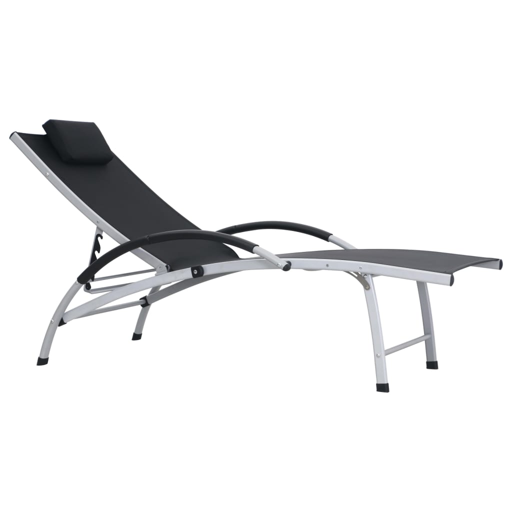 Chaise longue en aluminium et textilène