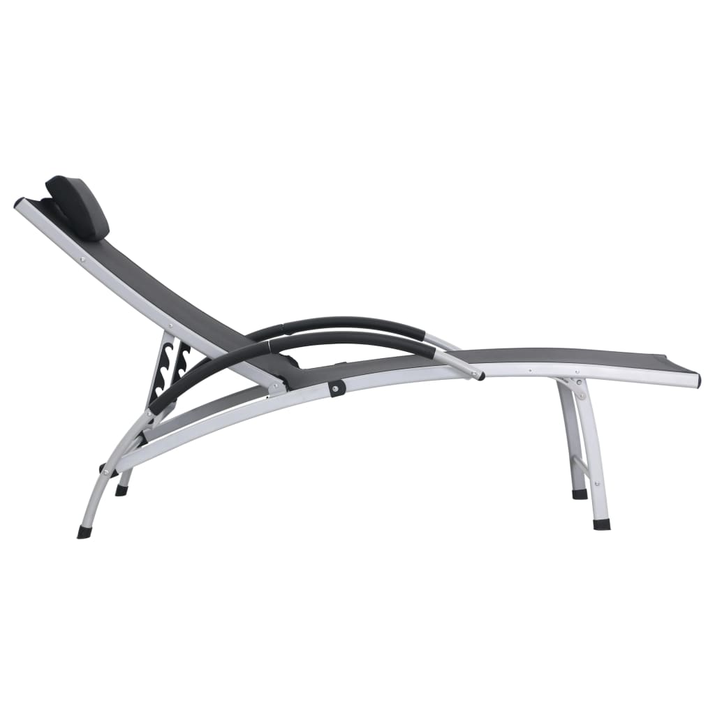 Chaise longue en aluminium et textilène