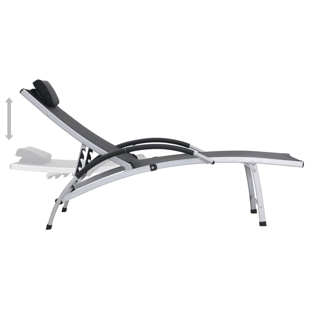 Chaise longue en aluminium et textilène