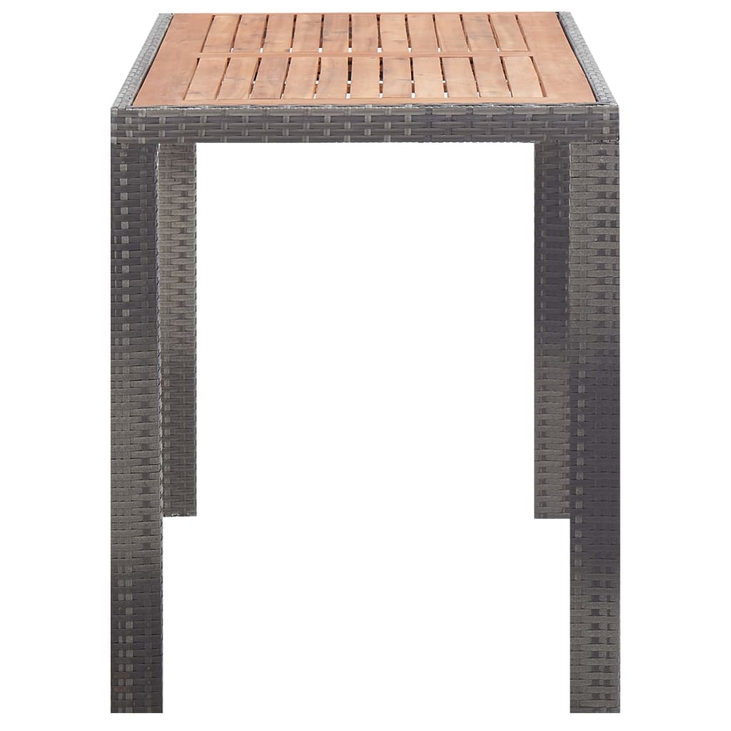 5-delige Tuinset poly rattan acaciahout antraciet