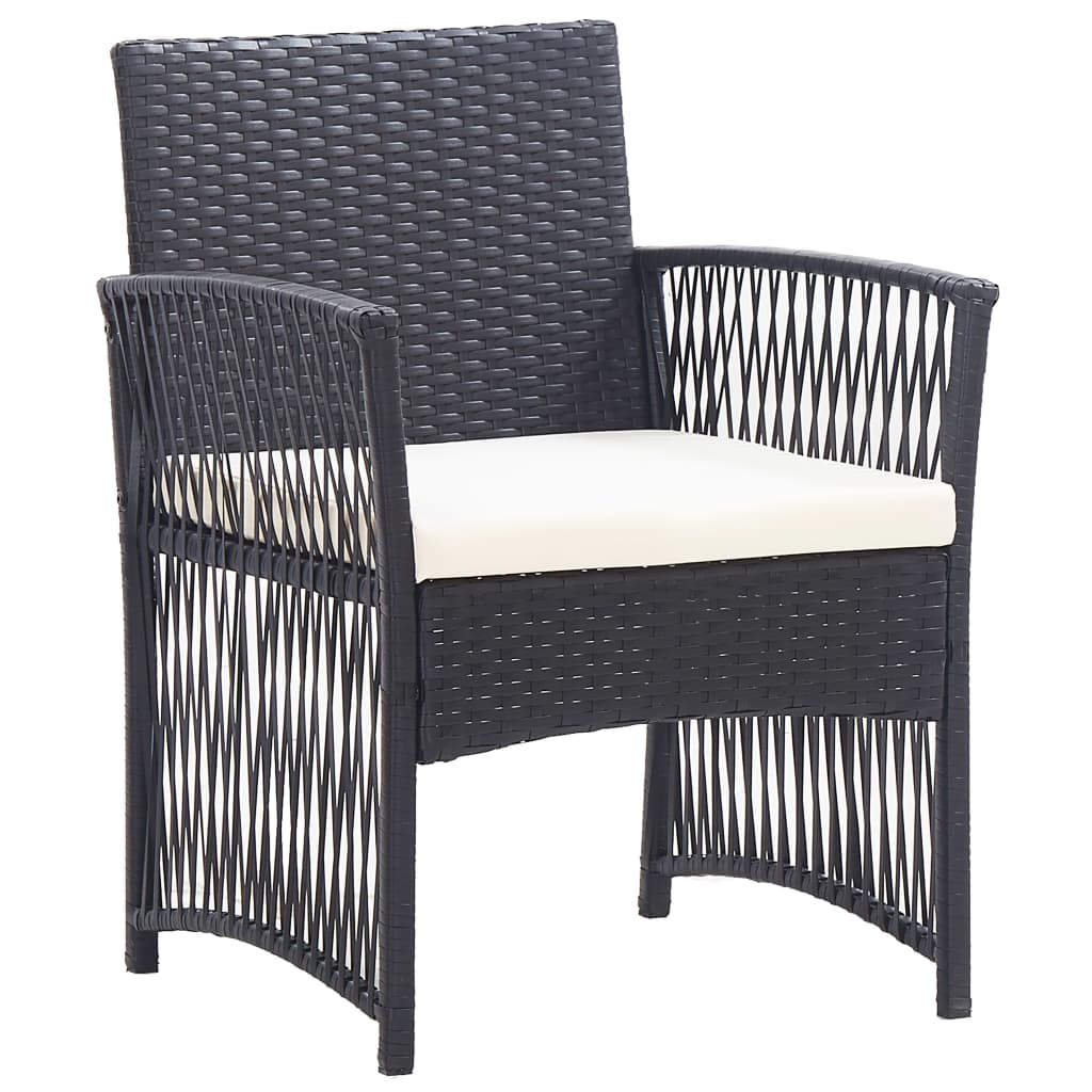 4-delige Loungeset met kussen poly rattan