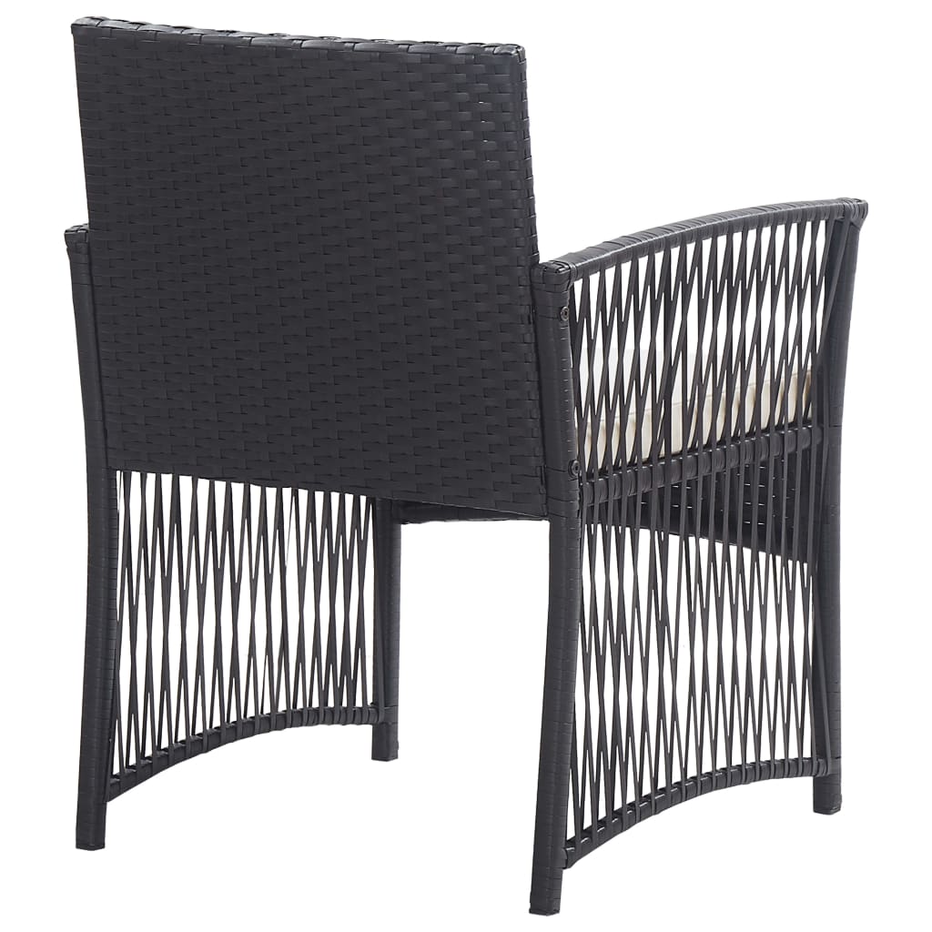 4-delige Loungeset met kussen poly rattan