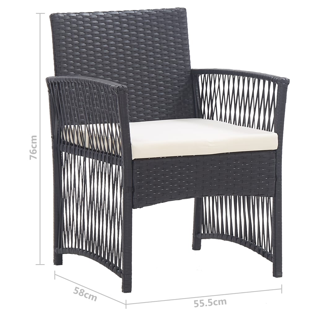 Tuinstoelen met kussens 2 st poly rattan