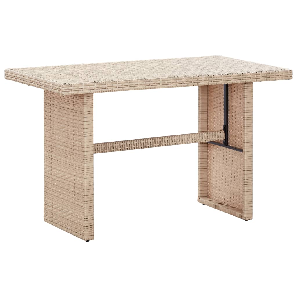 Table de jardin 110x60x67 cm poly rotin