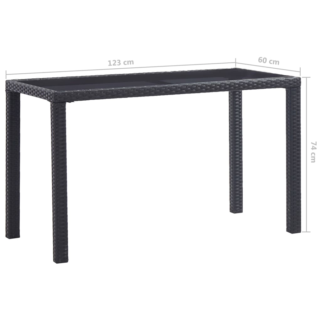 Table de jardin 110x60x67 cm poly rotin