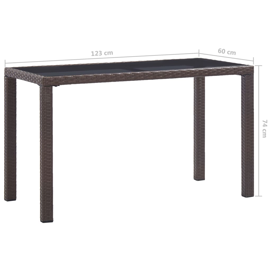 Table de jardin 110x60x67 cm poly rotin