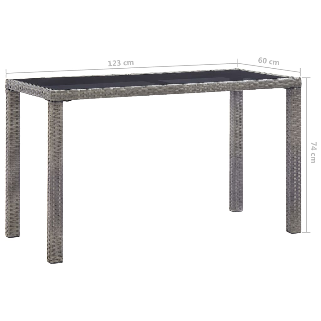 Table de jardin 110x60x67 cm poly rotin