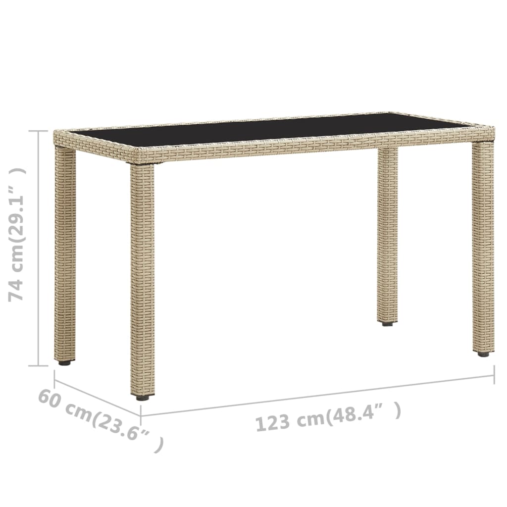 Tuintafel 110x60x67 cm poly rattan