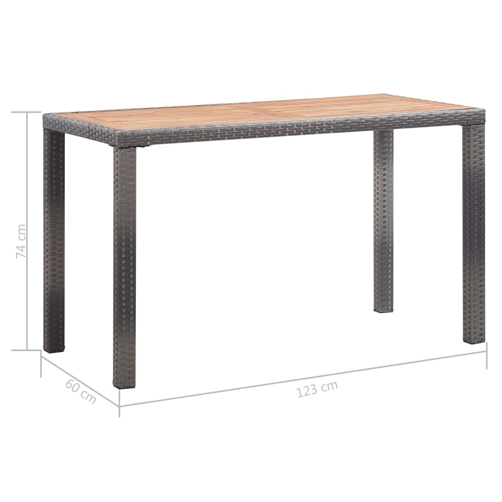 Table de jardin 110x60x67 cm poly rotin