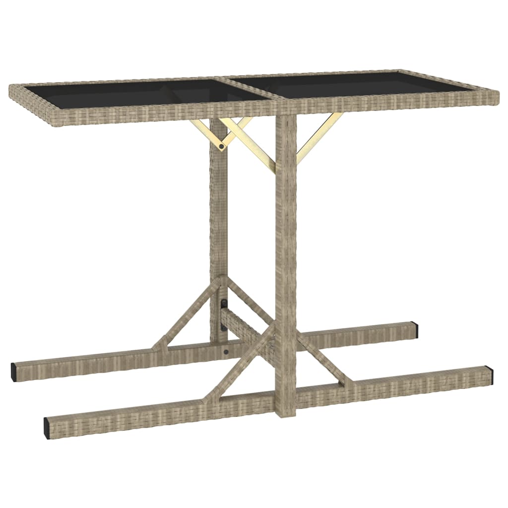 Tuintafel massief acaciahout poly rattan