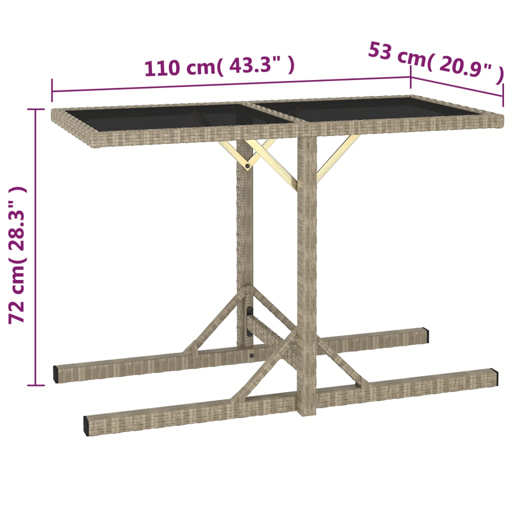 Tuintafel massief acaciahout poly rattan