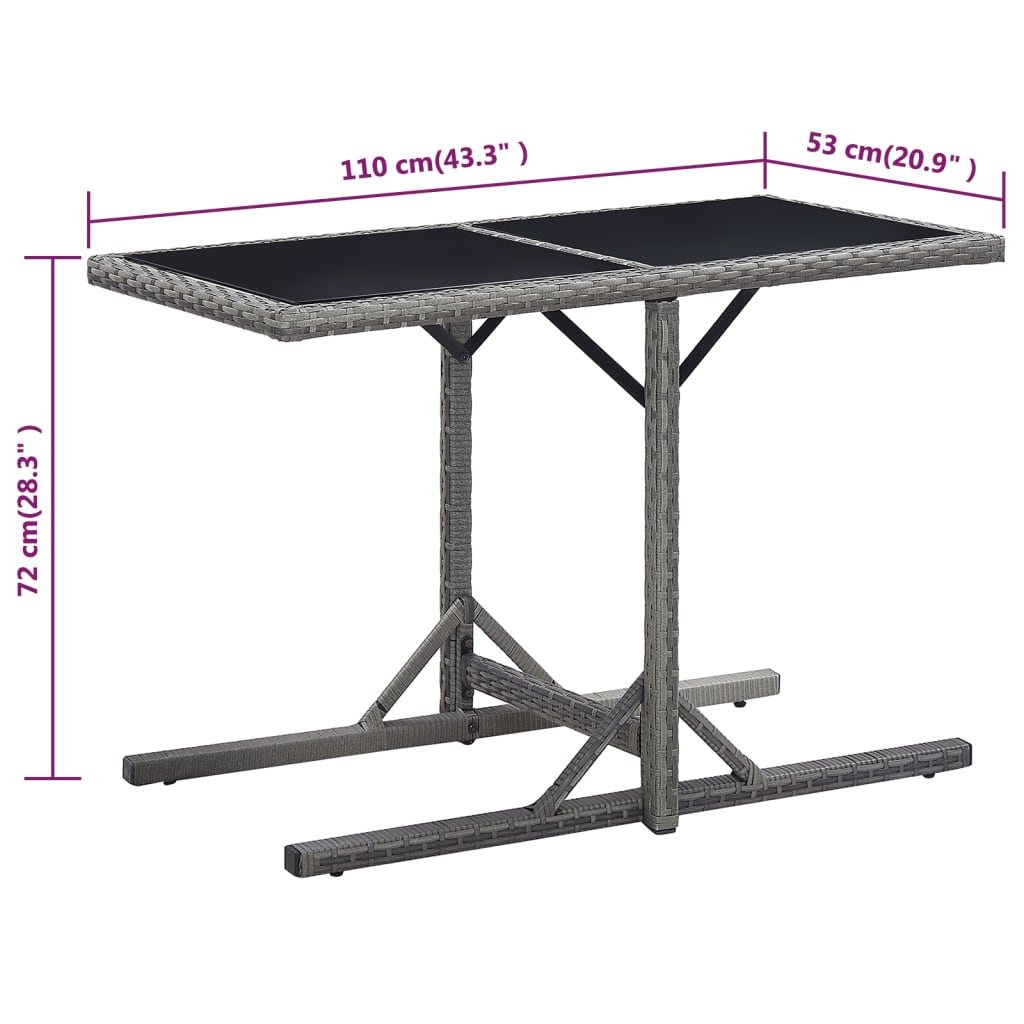 Tuintafel massief acaciahout poly rattan