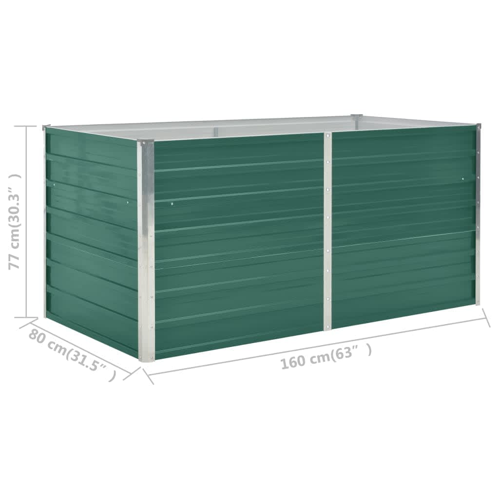 Plantenbak verhoogd 320x80x45 cm gegalvaniseerd staal groen