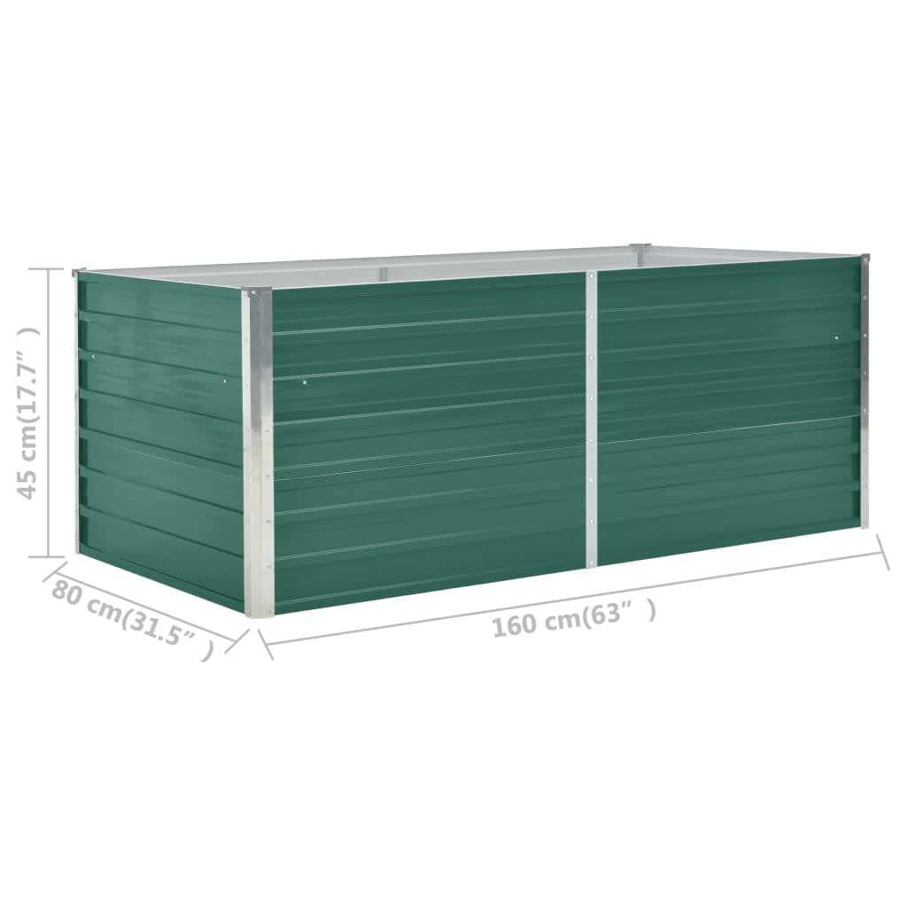 Plantenbak verhoogd 100x40x45 cm gegalvaniseerd staal groen