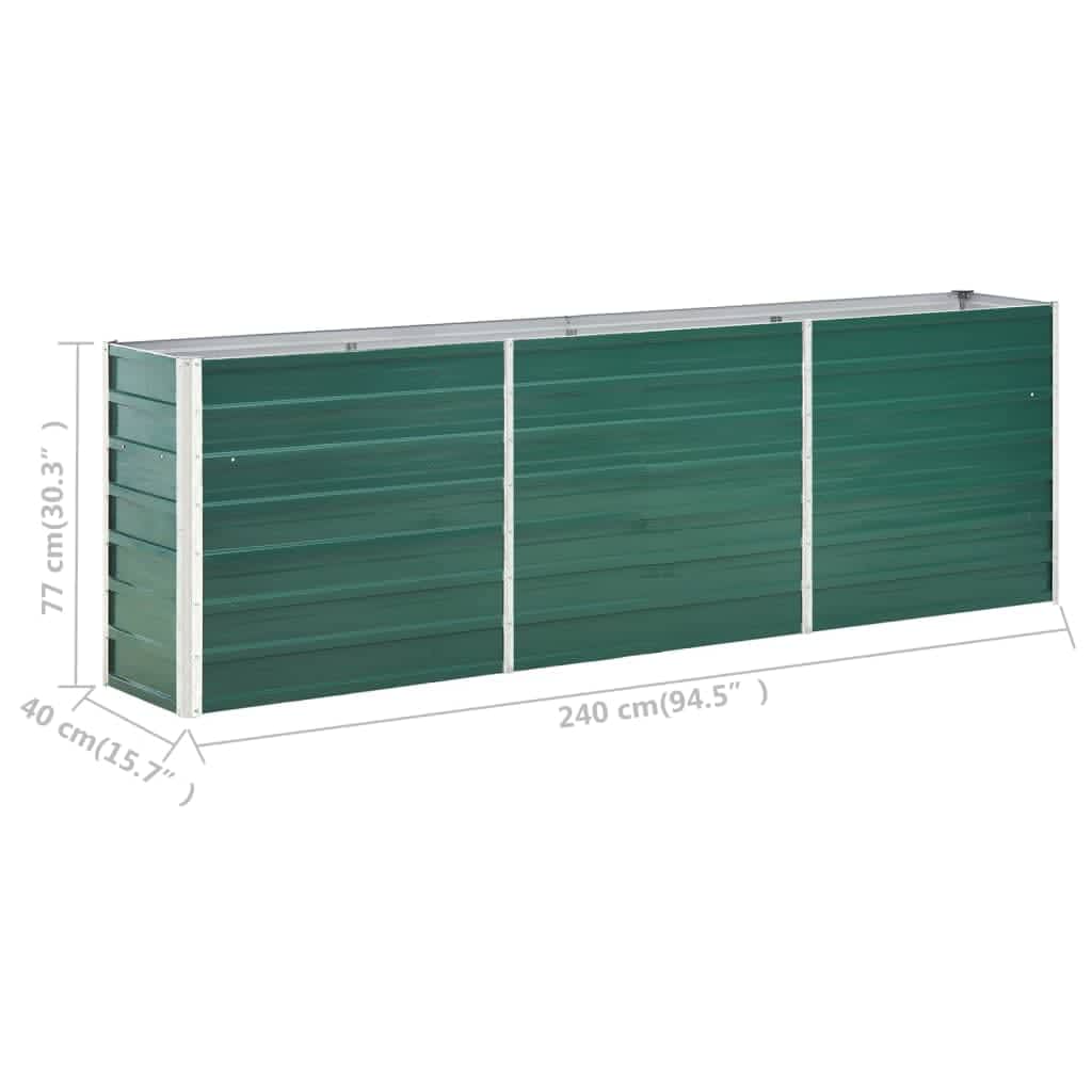 Plantenbak verhoogd 100x40x45 cm gegalvaniseerd staal groen