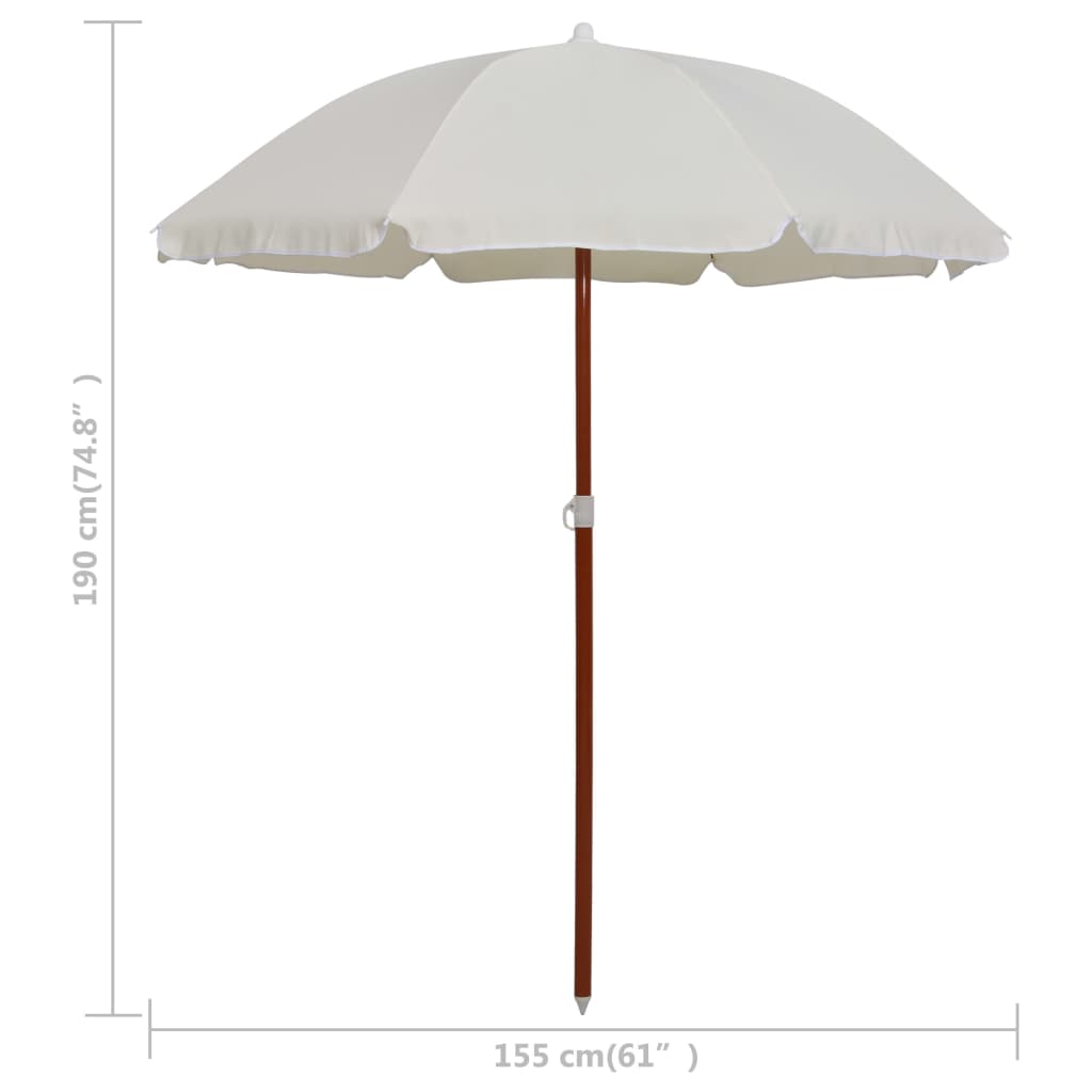 Parasol avec mât en acier 180 cm