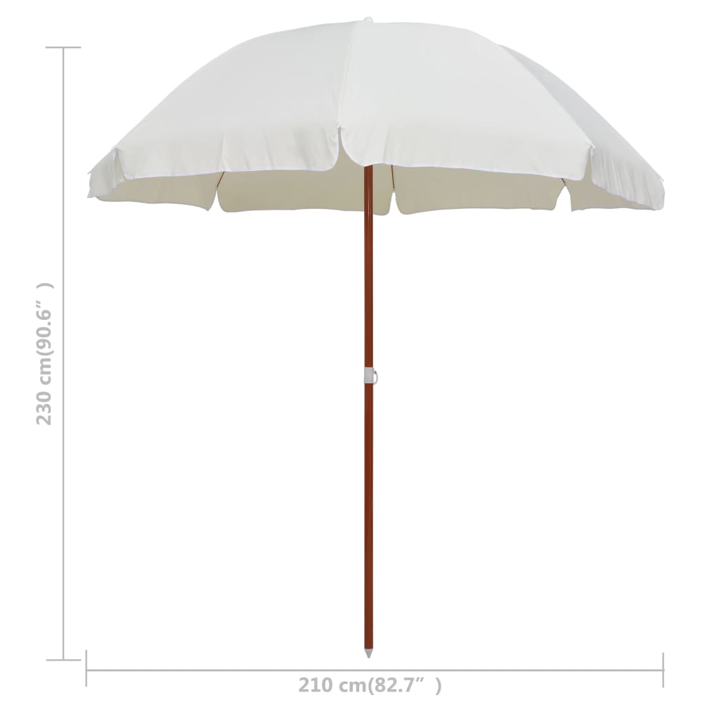 Parasol avec mât en acier 180 cm