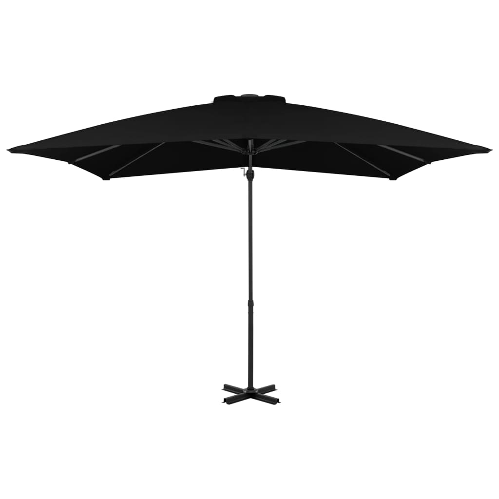 Parasol flottant avec mât en aluminium 300 cm couleur sable