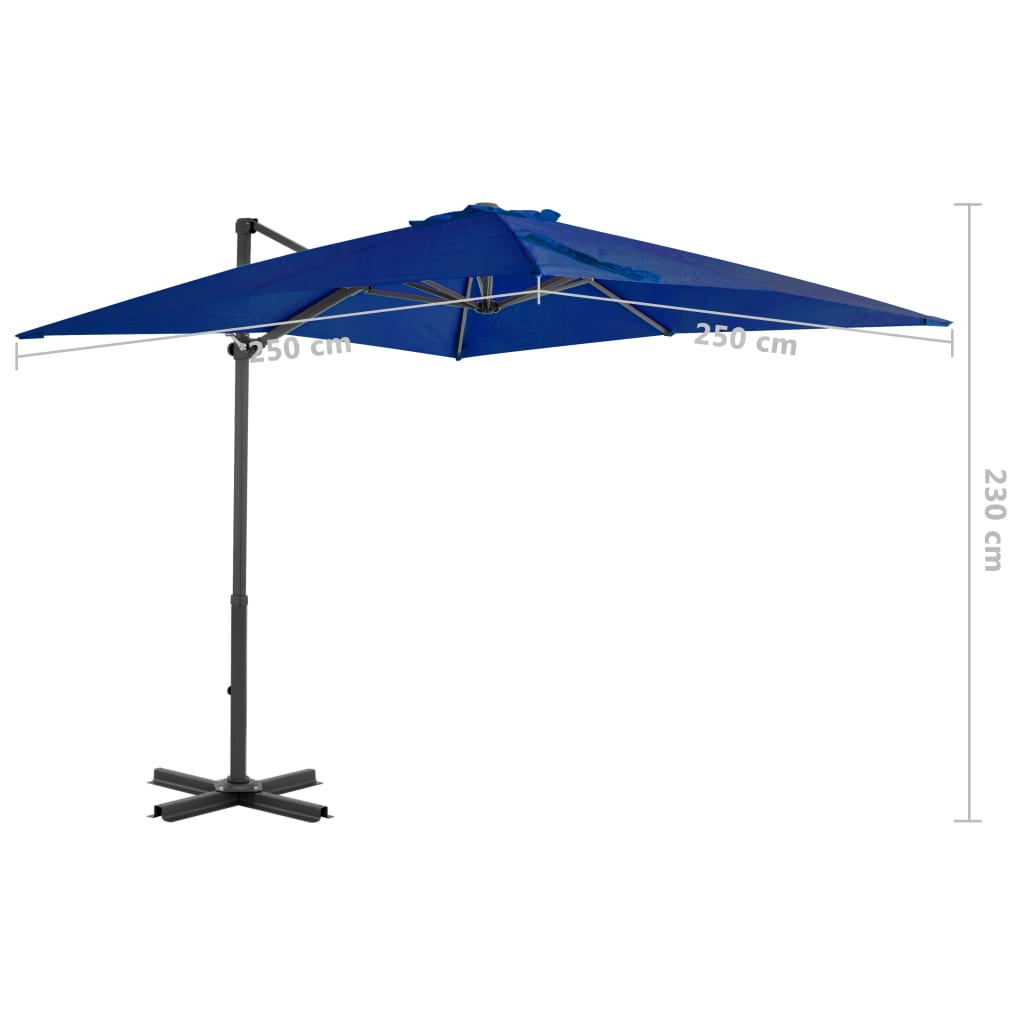 Parasol flottant avec mât en aluminium 300 cm couleur sable