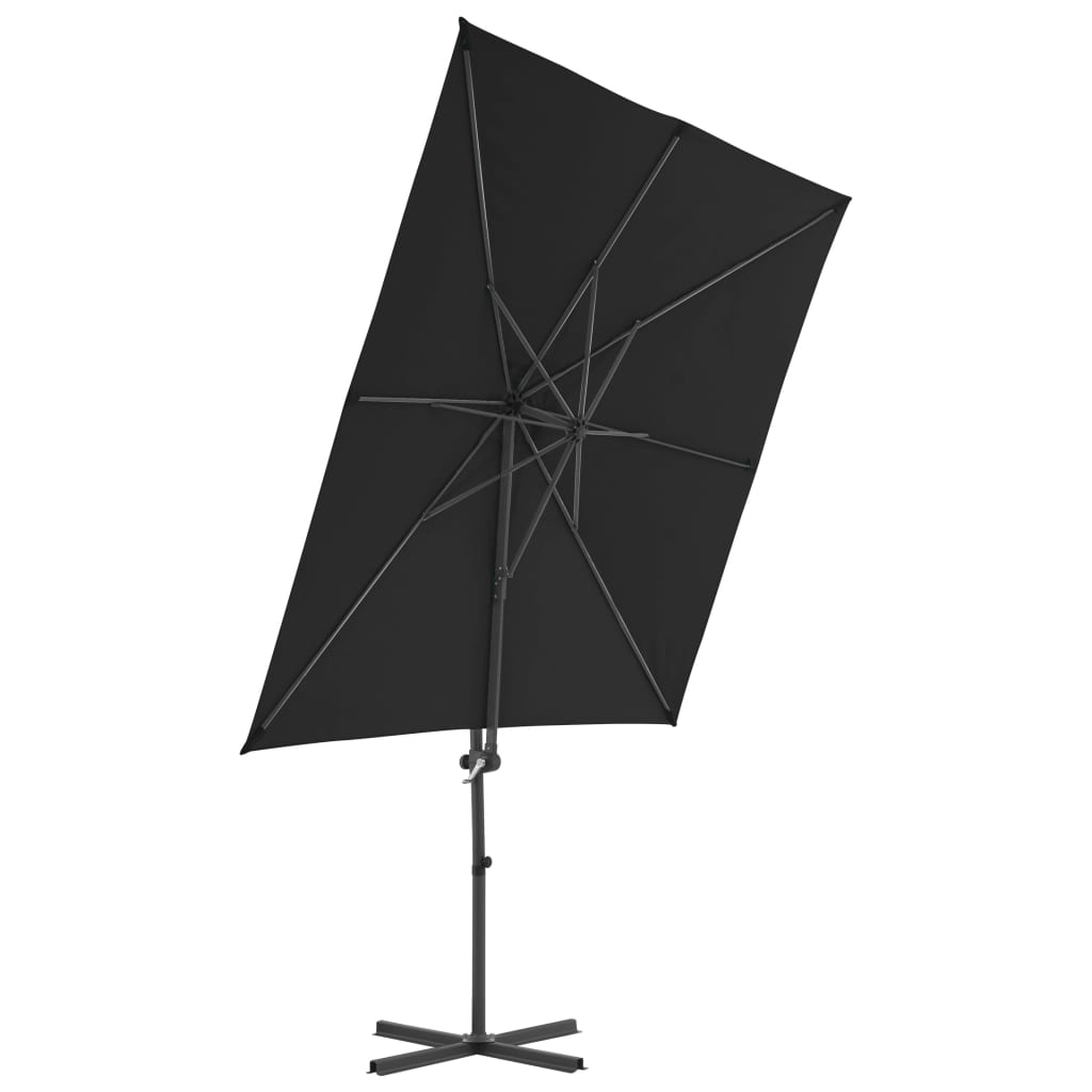 Parasol flottant avec mât en acier 250x250 cm couleur terre cuite