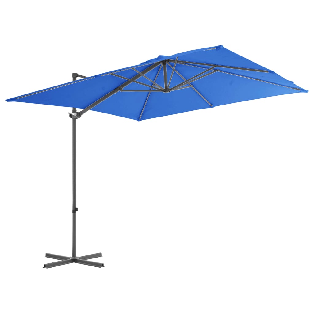 Parasol flottant avec mât en acier 250x250 cm couleur terre cuite