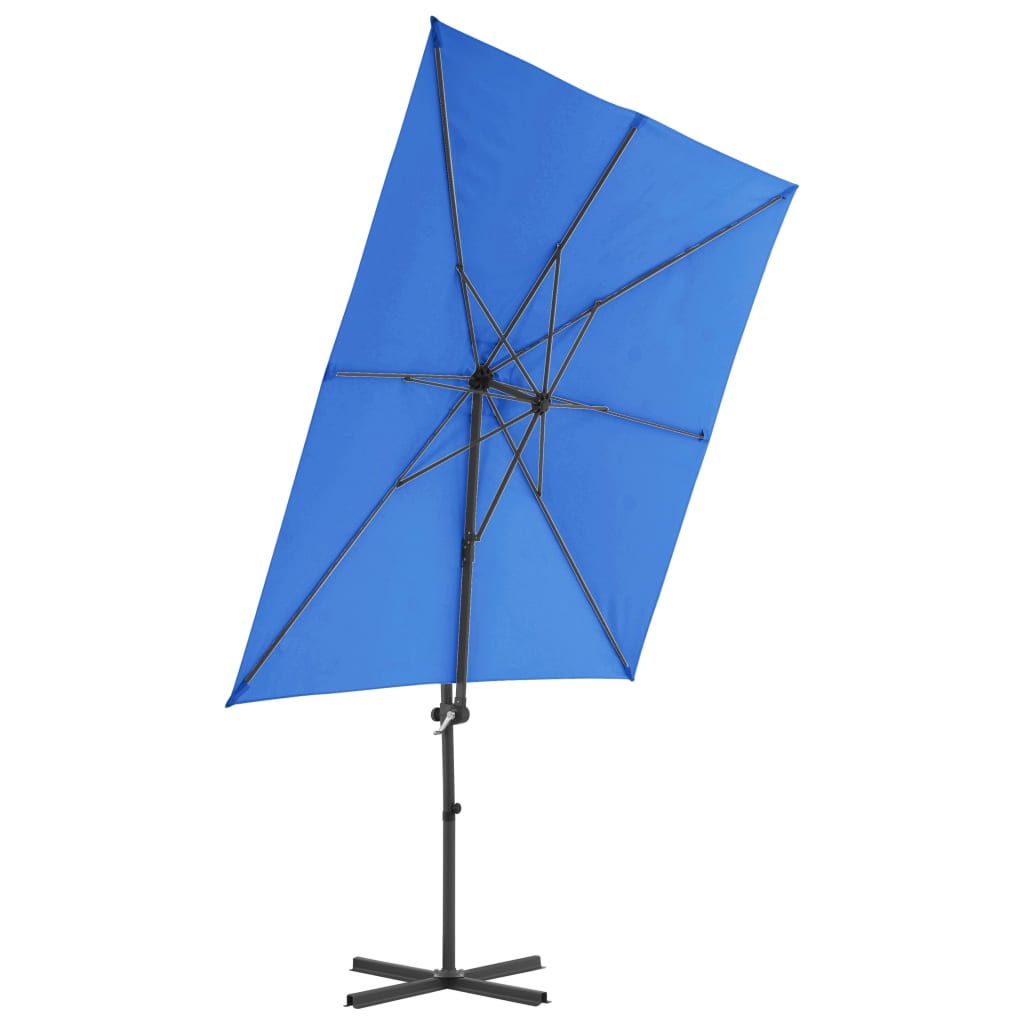 Parasol flottant avec mât en acier 250x250 cm couleur terre cuite