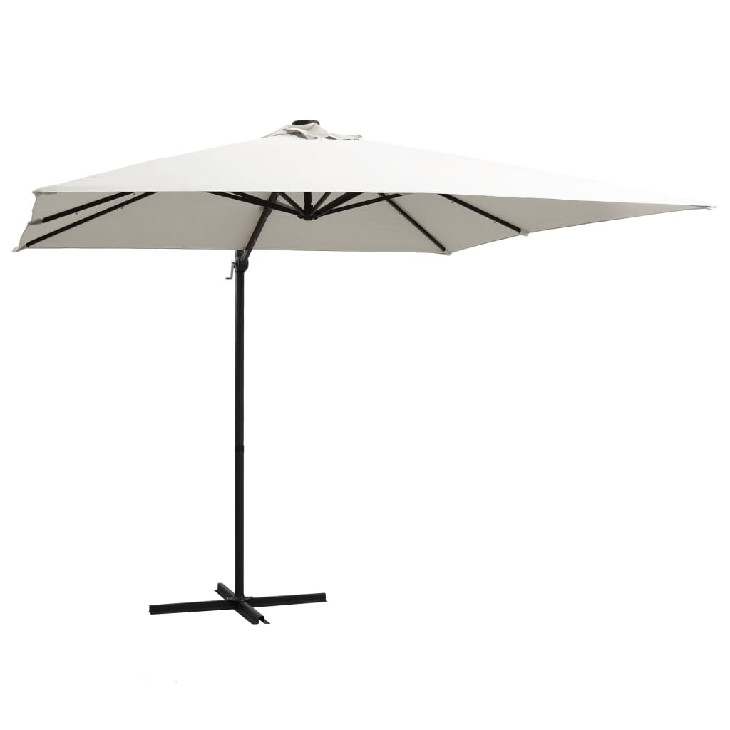 Zweefparasol met LED-verlichting 250x250 cm bordeauxrood