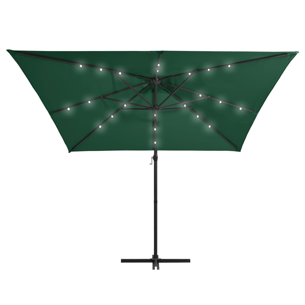 Zweefparasol met LED-verlichting 250x250 cm bordeauxrood