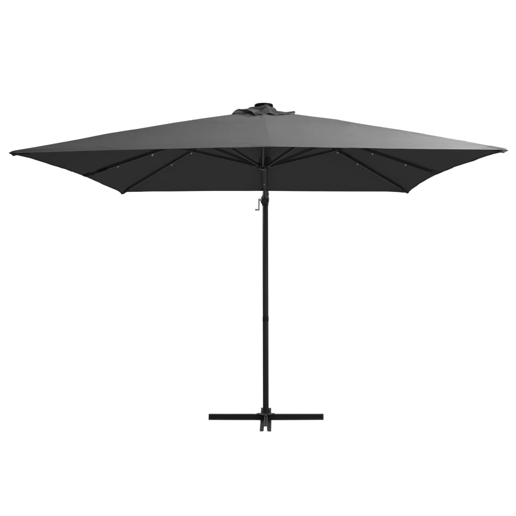 Zweefparasol met LED-verlichting 250x250 cm bordeauxrood