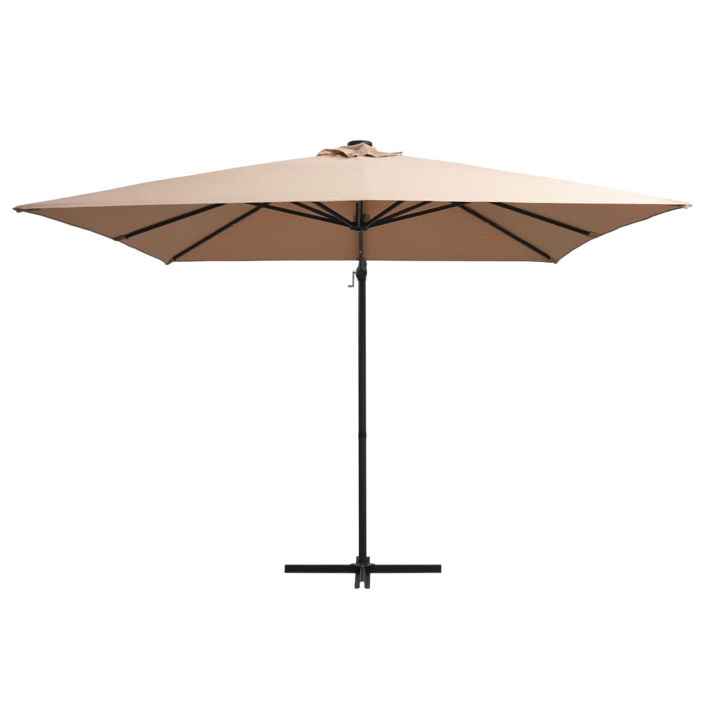 Zweefparasol met LED-verlichting 250x250 cm bordeauxrood