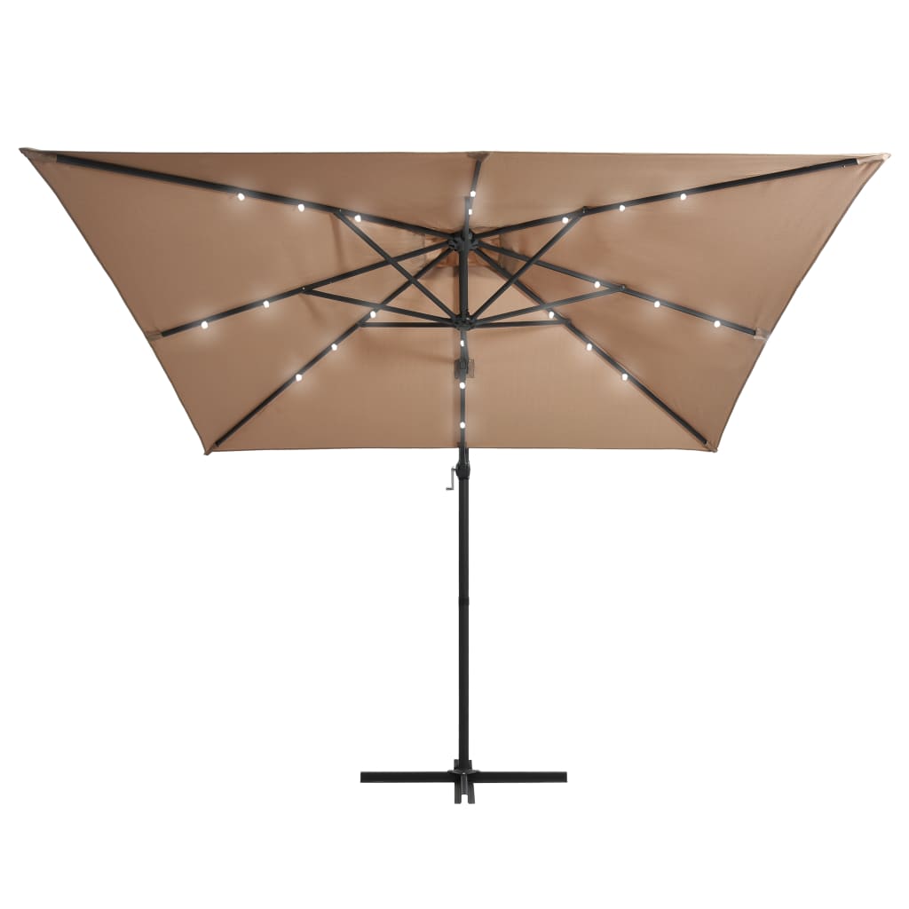 Zweefparasol met LED-verlichting 250x250 cm bordeauxrood