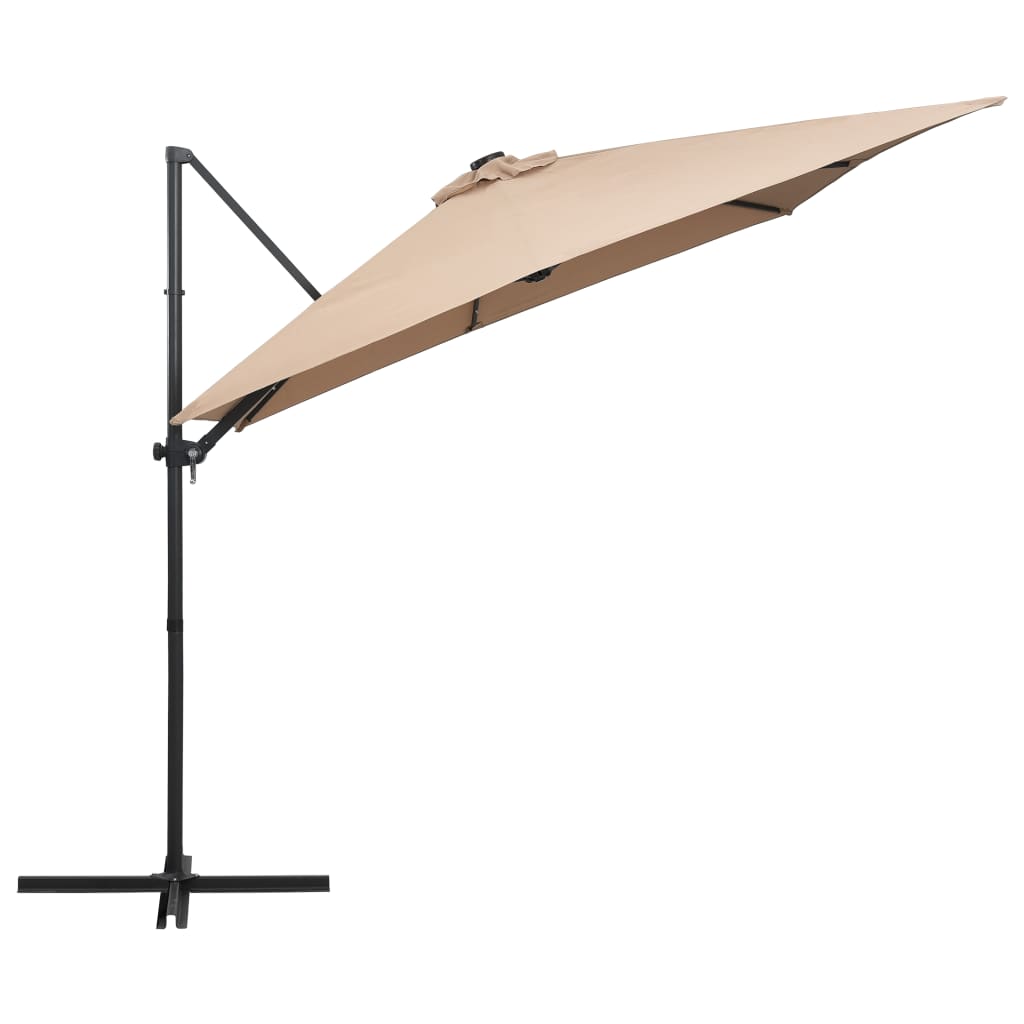 Zweefparasol met LED-verlichting 250x250 cm bordeauxrood