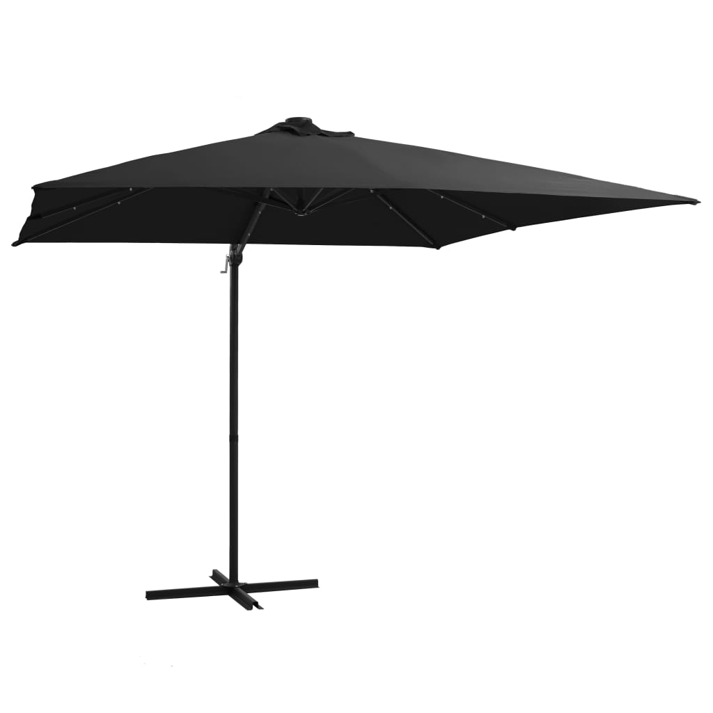 Zweefparasol met LED-verlichting 250x250 cm bordeauxrood