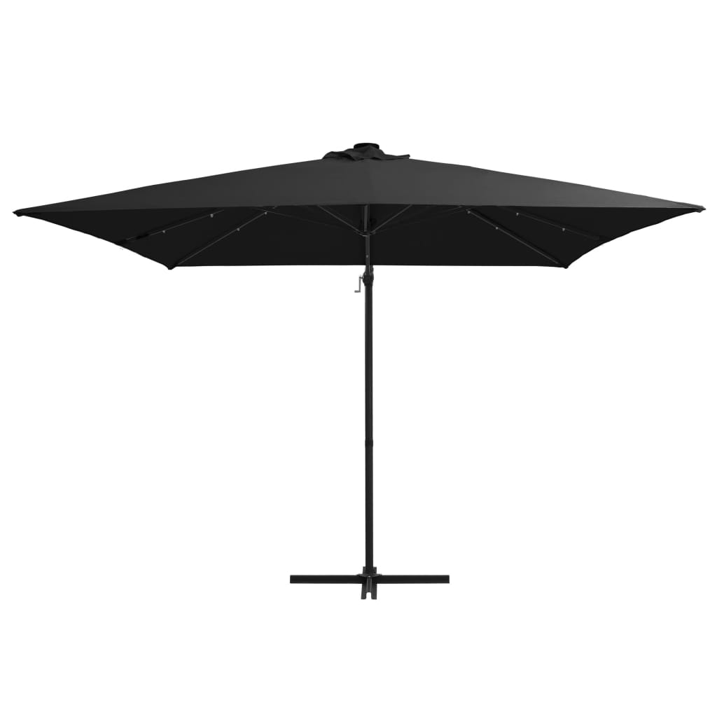 Zweefparasol met LED-verlichting 250x250 cm bordeauxrood