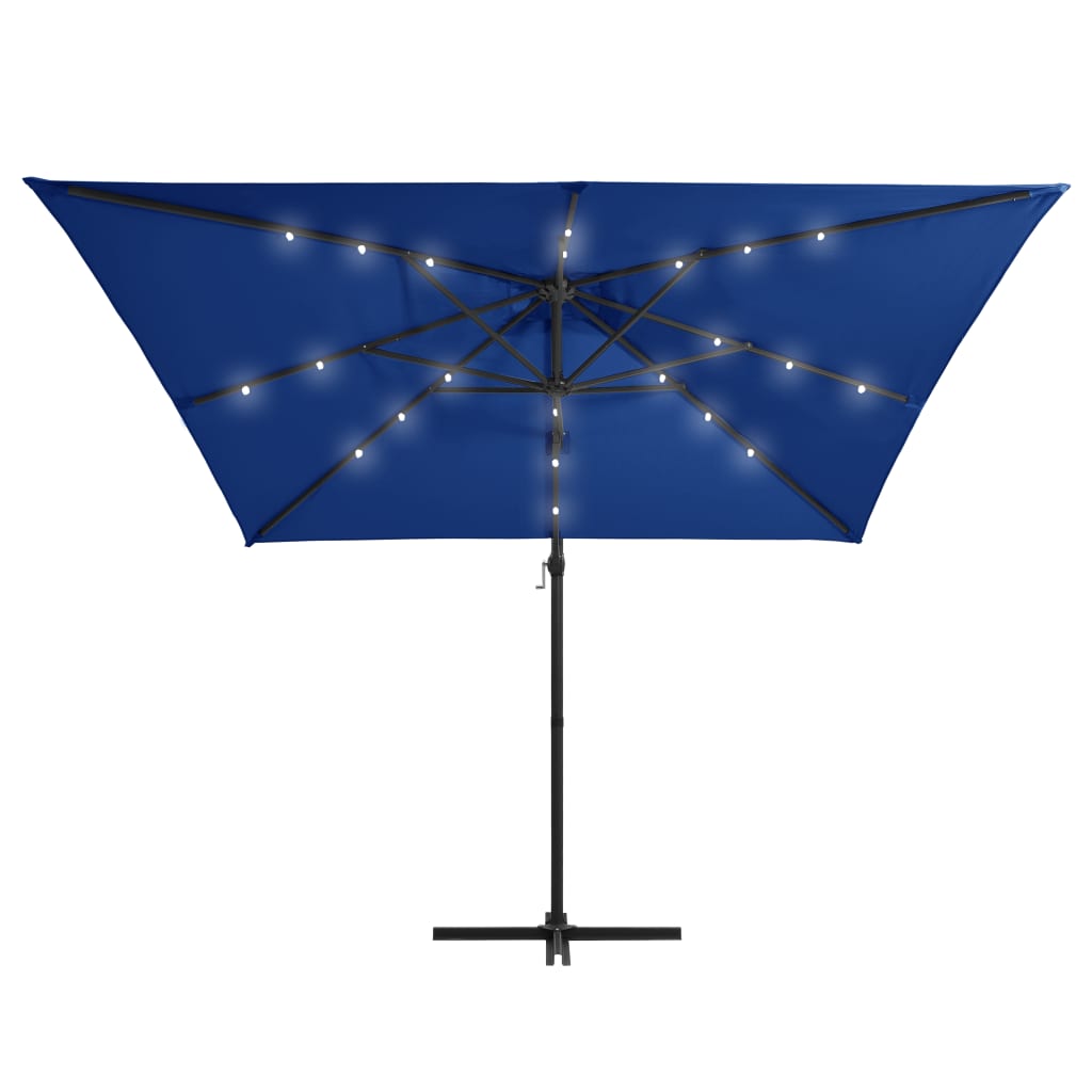 Zweefparasol met LED-verlichting 250x250 cm bordeauxrood