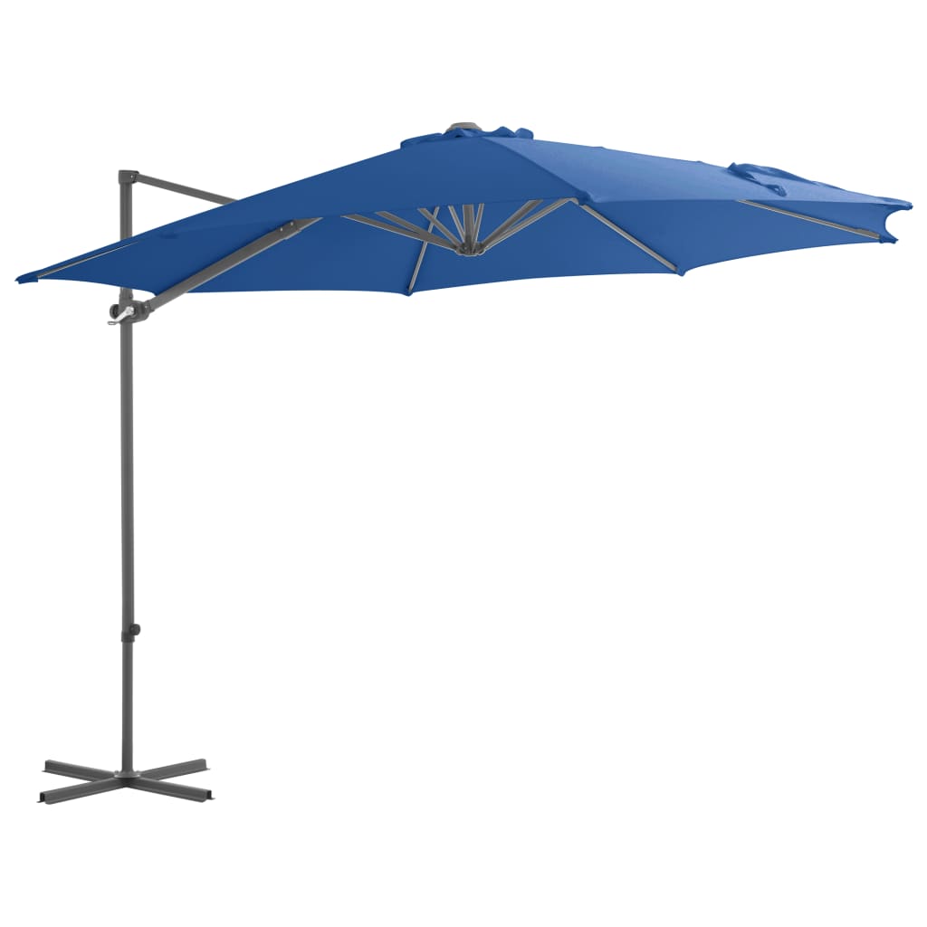 Parasol flottant avec mât en acier 250x250 cm couleur terre cuite